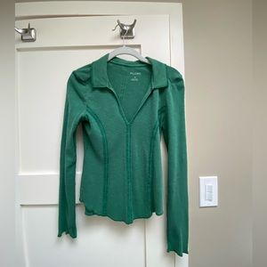 ☘️Anthropologie Pilcro stitched long sleeve collared top NWT!! XS ☘️
